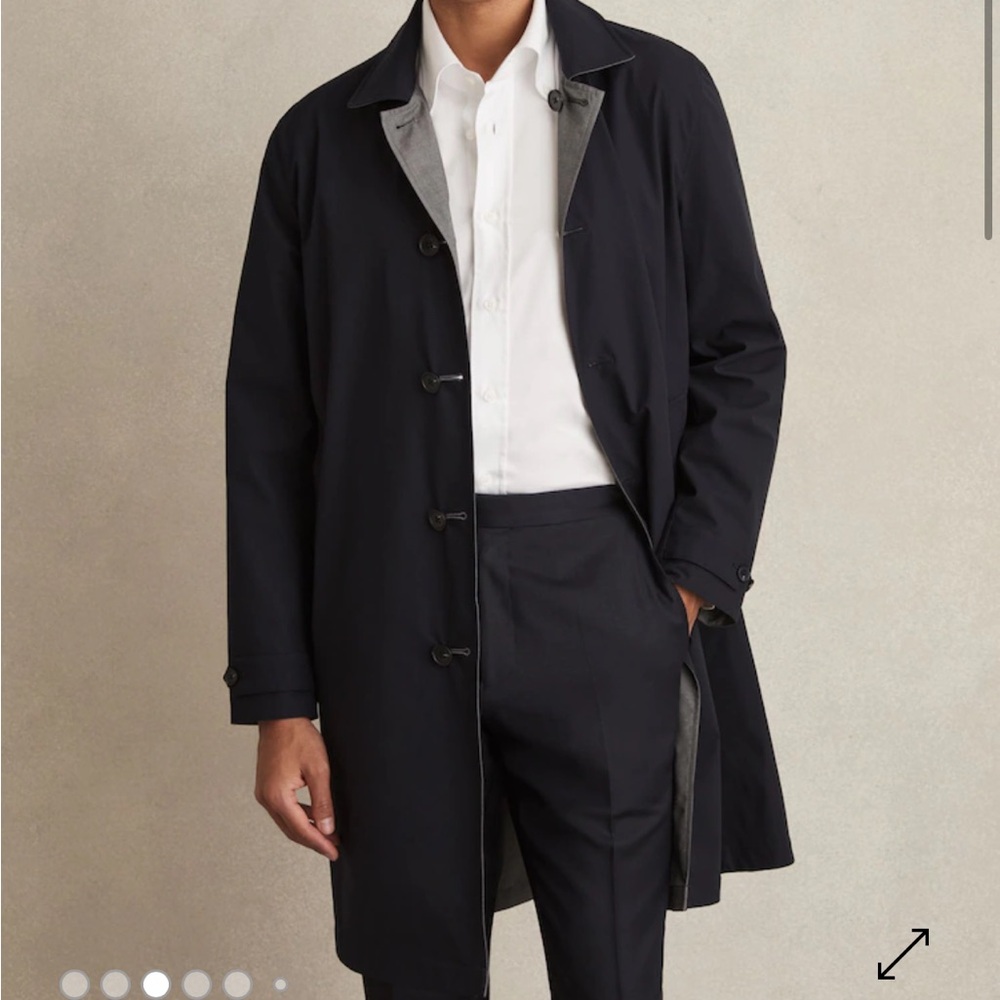 Reiss Men’s VITAL
REVERSIBLE MID-LENGTH COAT IN NAVY/GREY